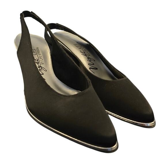Night Life by Life‎ Stride Satin Slingback Pumps Size 9 NIB Y2K - Picture 1 of 7